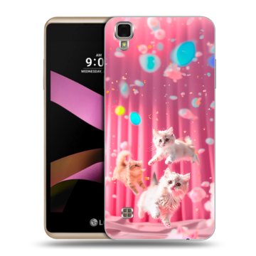 Пластиковый чехол на LG X Style с принтом милые котики