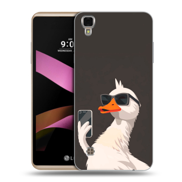 Пластиковый чехол на LG X Style с принтом утка в очках