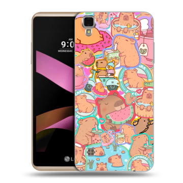 Пластиковый чехол на LG X Style с принтом капибары Пластиковый чехол на LG X Style с принтом капибары