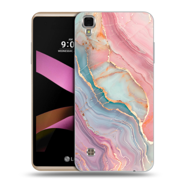 Пластиковый чехол на LG X Style с принтом розовый мрамор Пластиковый чехол на LG X Style с принтом розовый мрамор