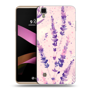 Пластиковый чехол на LG X Style с принтом цветы лаванда Пластиковый чехол на LG X Style с принтом цветы лаванда