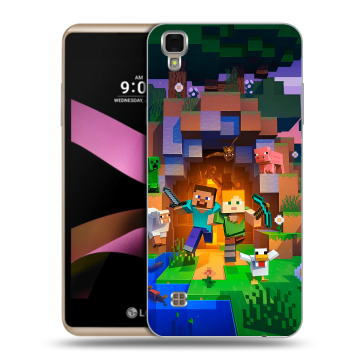 Пластиковый чехол на LG X Style с принтом Майнкрафт Minecraft