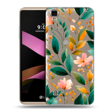 Пластиковый чехол на LG X Style с принтом Цветы паттерн
