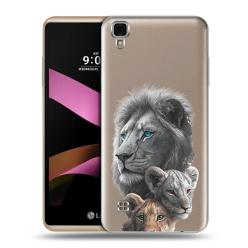 Пластиковый чехол на LG X Style с принтом Львы