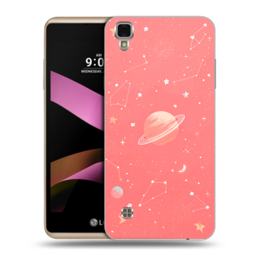 Пластиковый чехол на LG X Style с принтом Розовый космос