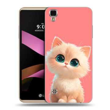 Пластиковый чехол на LG X Style с принтом Розовый котенок