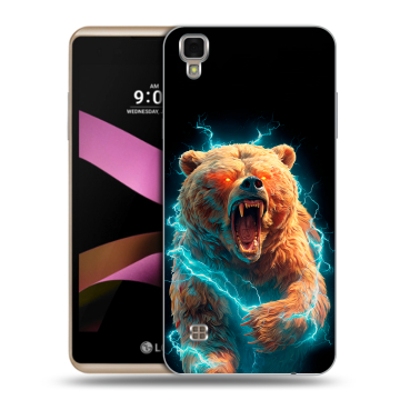 Пластиковый чехол на LG X Style с принтом Медведь