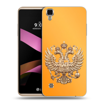 Пластиковый чехол на LG X Style с принтом Герб Флаг России