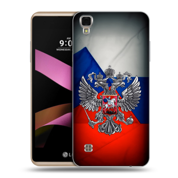 Пластиковый чехол на LG X Style с принтом Флаг России Пластиковый чехол на LG X Style с принтом Флаг России