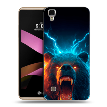 Пластиковый чехол на LG X Style с принтом Медведь