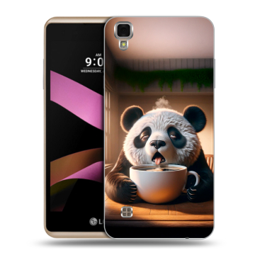 Пластиковый чехол на LG X Style с принтом смешная панда