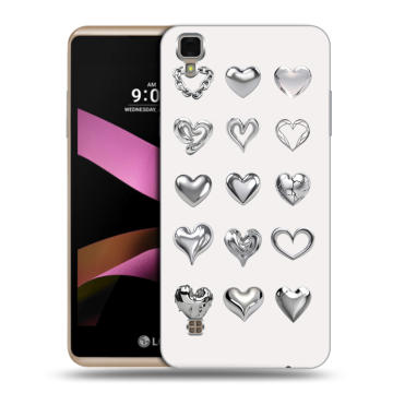 Пластиковый чехол на LG X Style с принтом Y2K сердечки