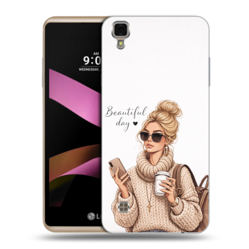 Пластиковый чехол на LG X Style с принтом женский Пластиковый чехол на LG X Style с принтом женский