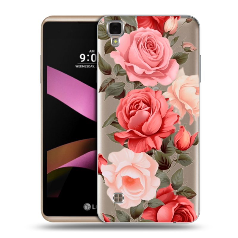 Пластиковый чехол на LG X Style с принтом Розы Пластиковый чехол на LG X Style с принтом Розы