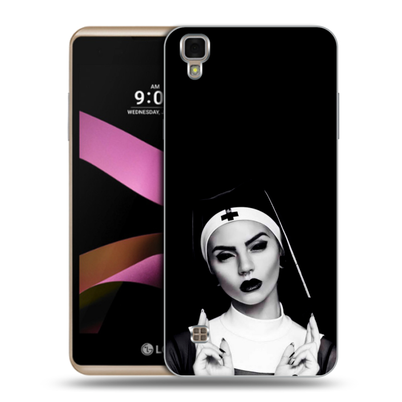 Пластиковый чехол на LG X Style с принтом монашка Пластиковый чехол на LG X Style с принтом монашка