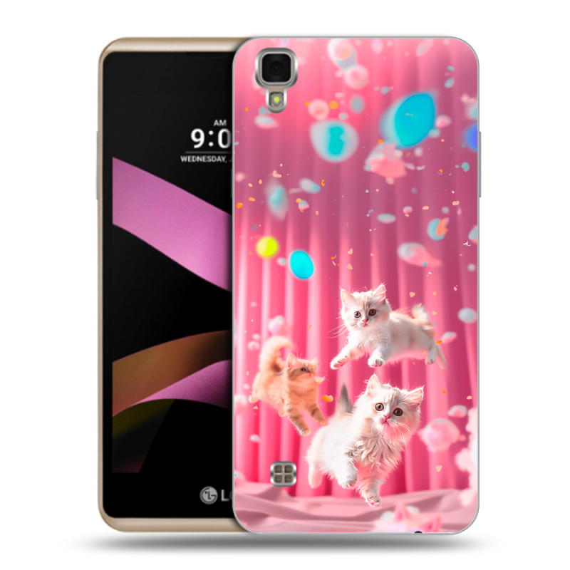 Пластиковый чехол на LG X Style с принтом милые котики Пластиковый чехол на LG X Style с принтом милые котики