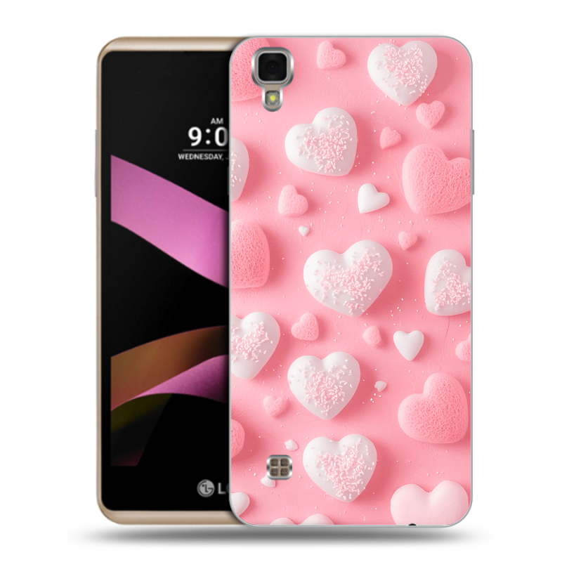 Пластиковый чехол на LG X Style с принтом Сердечки Пластиковый чехол на LG X Style с принтом Сердечки