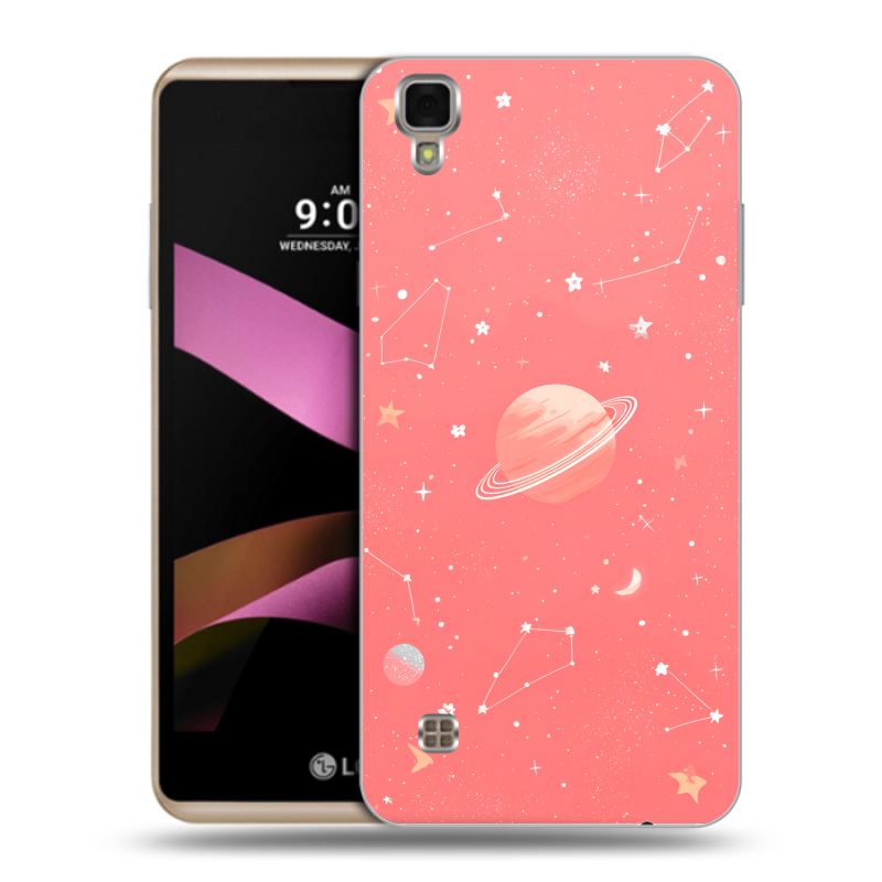 Пластиковый чехол на LG X Style с принтом Розовый космос Пластиковый чехол на LG X Style с принтом Розовый космос