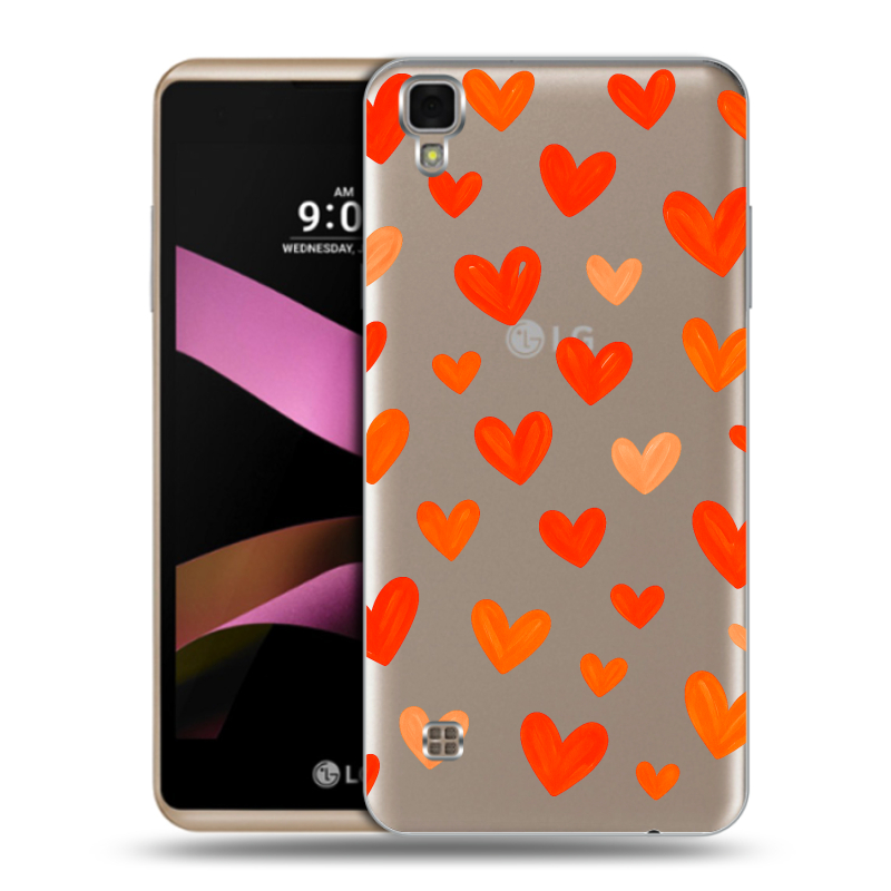 Пластиковый чехол на LG X Style с принтом Сердечки Пластиковый чехол на LG X Style с принтом Сердечки