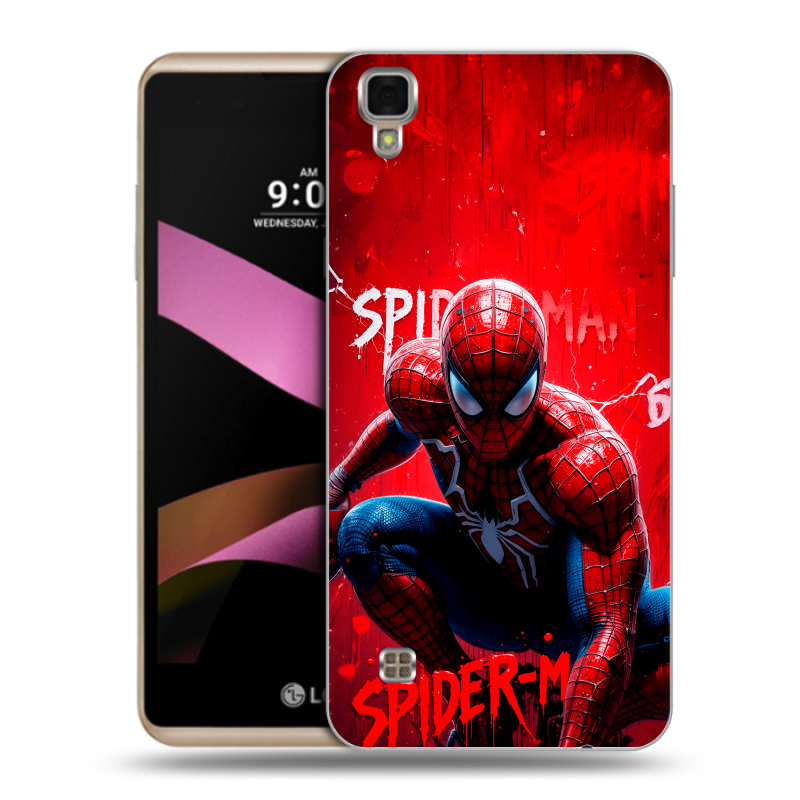 Пластиковый чехол на LG X Style с принтом Spiderman Человек паук Пластиковый чехол на LG X Style с принтом Spiderman Человек паук