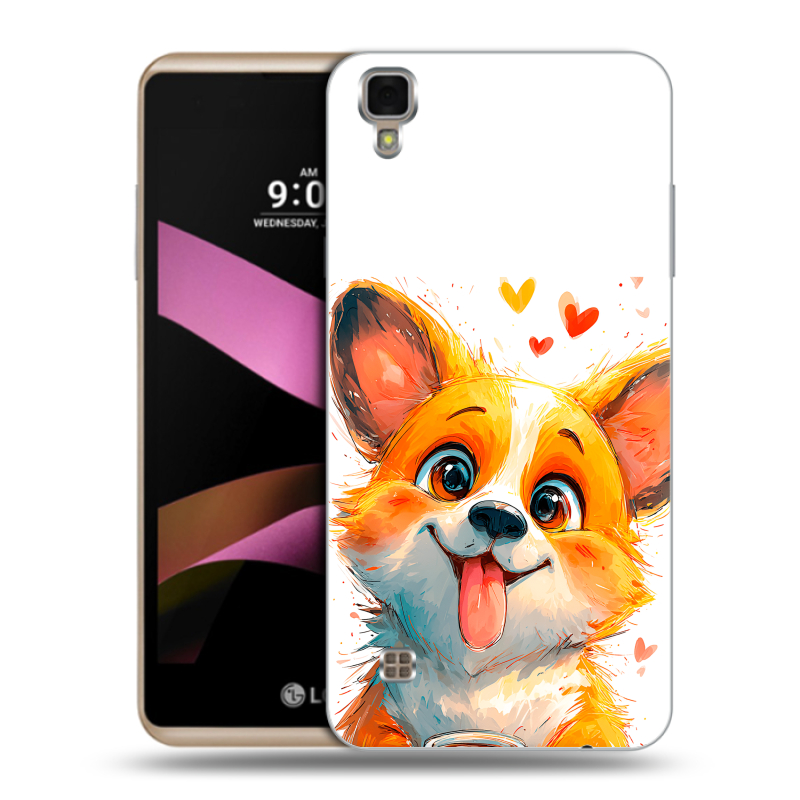 Пластиковый чехол на LG X Style с принтом корги Пластиковый чехол на LG X Style с принтом корги