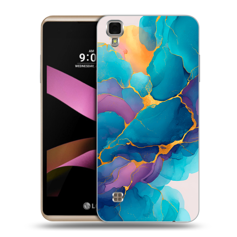 Пластиковый чехол на LG X Style с принтом Мрамор блестки Пластиковый чехол на LG X Style с принтом Мрамор блестки