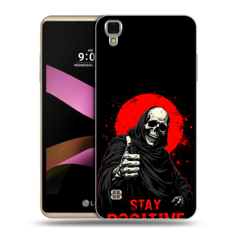 Пластиковый чехол на LG X Style с принтом смешной скелет Пластиковый чехол на LG X Style с принтом смешной скелет