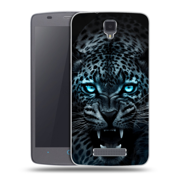 Силиконовый чехол на ZTE Blade L5 с принтом Темный леопард
