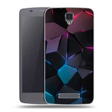 Силиконовый чехол на ZTE Blade L5 с принтом Геометрия неона