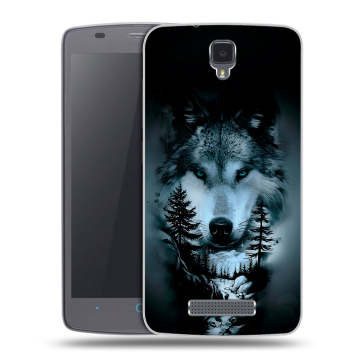 Силиконовый чехол на ZTE Blade L5 с принтом Лесной волк