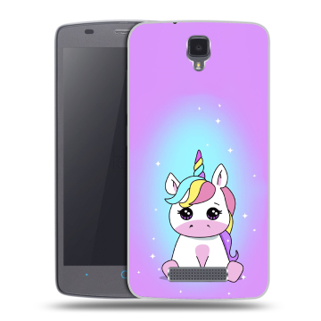 Силиконовый чехол на ZTE Blade L5 с принтом Единорог
