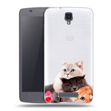 Силиконовый чехол на ZTE Blade L5 с принтом Кошки