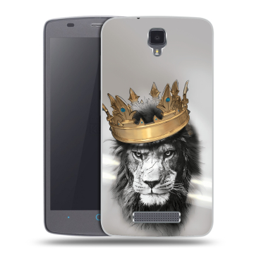 Силиконовый чехол на ZTE Blade L5 с принтом Лев с короной
