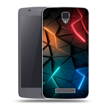 Силиконовый чехол на ZTE Blade L5 с принтом Абстракция неон