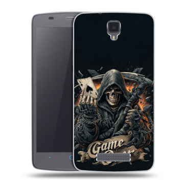 Силиконовый чехол на ZTE Blade L5 с принтом Скелет карты