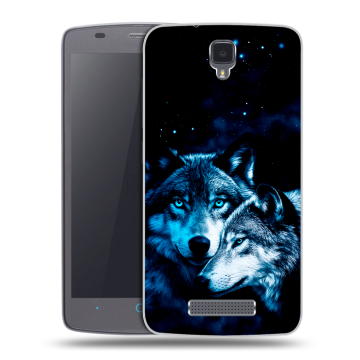 Силиконовый чехол на ZTE Blade L5 с принтом Волки