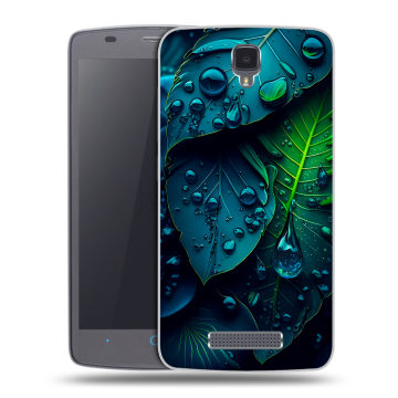 Силиконовый чехол на ZTE Blade L5 с принтом Листья