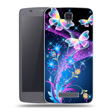 Силиконовый чехол на ZTE Blade L5 с принтом Бабочки