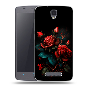 Силиконовый чехол на ZTE Blade L5 с принтом Розы красные