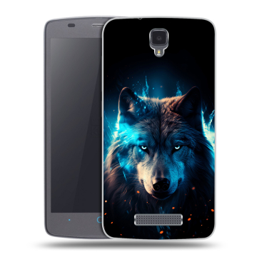 Силиконовый чехол на ZTE Blade L5 с принтом Волк ночной