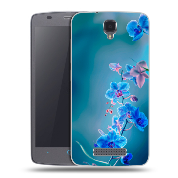 Силиконовый чехол на ZTE Blade L5 с принтом Голубые цветы