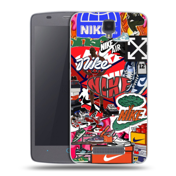 Силиконовый чехол на ZTE Blade L5 с принтом Найк Nike яркий