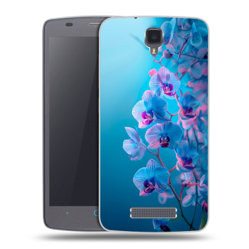 Силиконовый чехол на ZTE Blade L5 с принтом голубые орхидеи