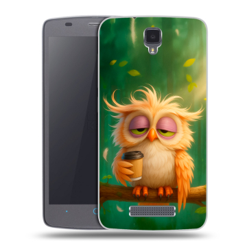 Силиконовый чехол на ZTE Blade L5 с принтом сова