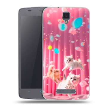 Силиконовый чехол на ZTE Blade L5 с принтом милые котики