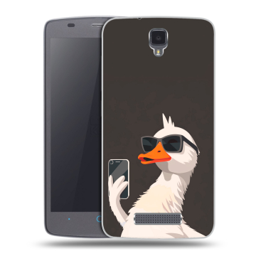 Силиконовый чехол на ZTE Blade L5 с принтом утка в очках