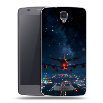 Силиконовый чехол на ZTE Blade L5 с принтом самолет