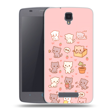 Силиконовый чехол на ZTE Blade L5 с принтом Hello Kitty Хелоу Кити