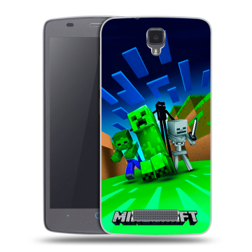 Силиконовый чехол на ZTE Blade L5 с принтом Майнкрафт