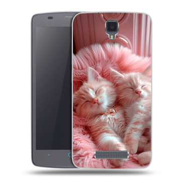 Силиконовый чехол на ZTE Blade L5 с принтом котята котики